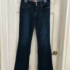 PAIGE Blue Flare Wide Leg Jeans with Mid-Rise Waist h h boot Sz 28